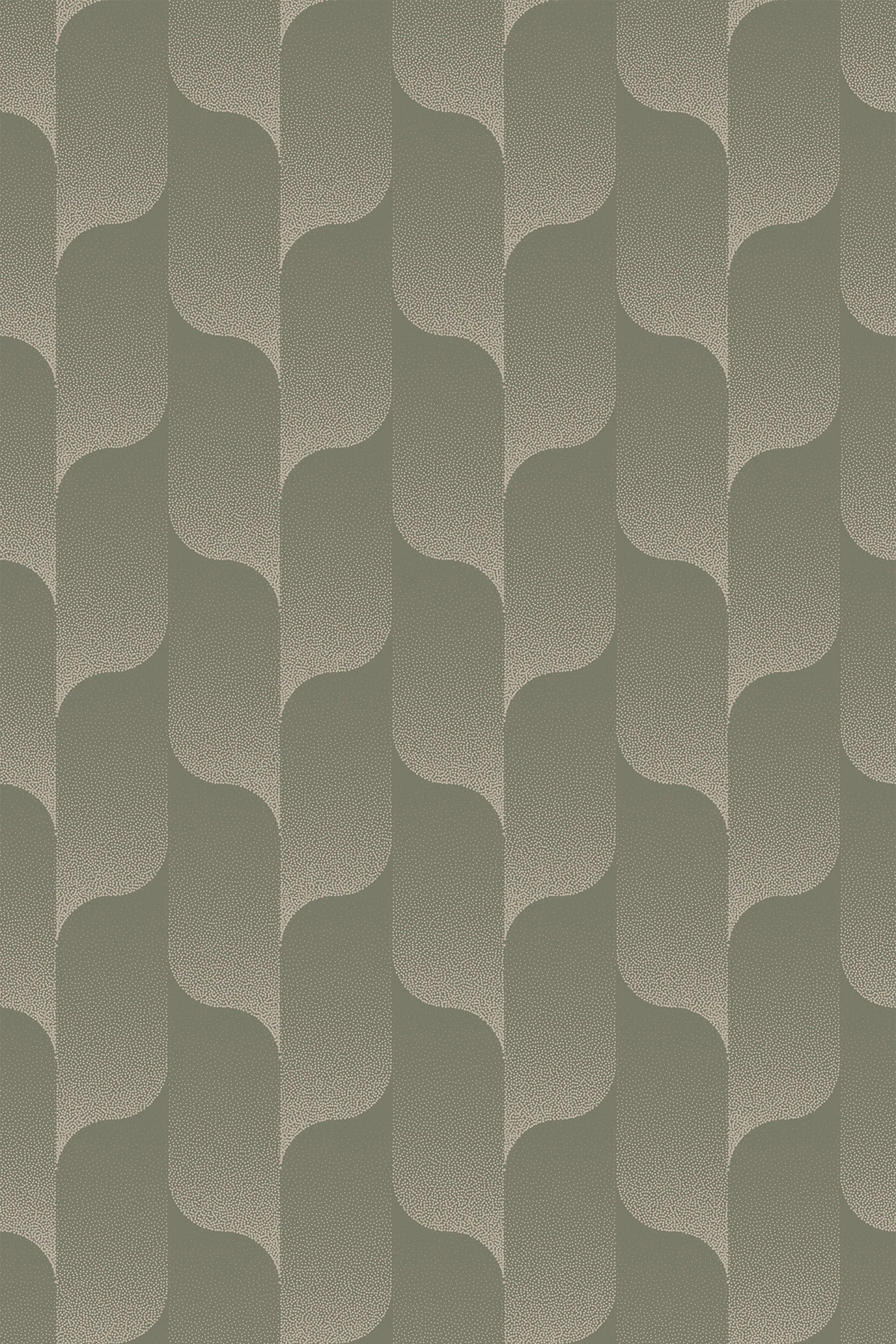 A seamless pattern of shaded green wave-like shapes on a textured background, giving a serene gradient effect, peel and stick removable wallpaper.