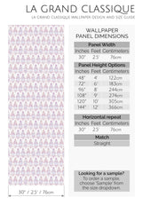 purple art deco peel and stick wallpaper specifiation