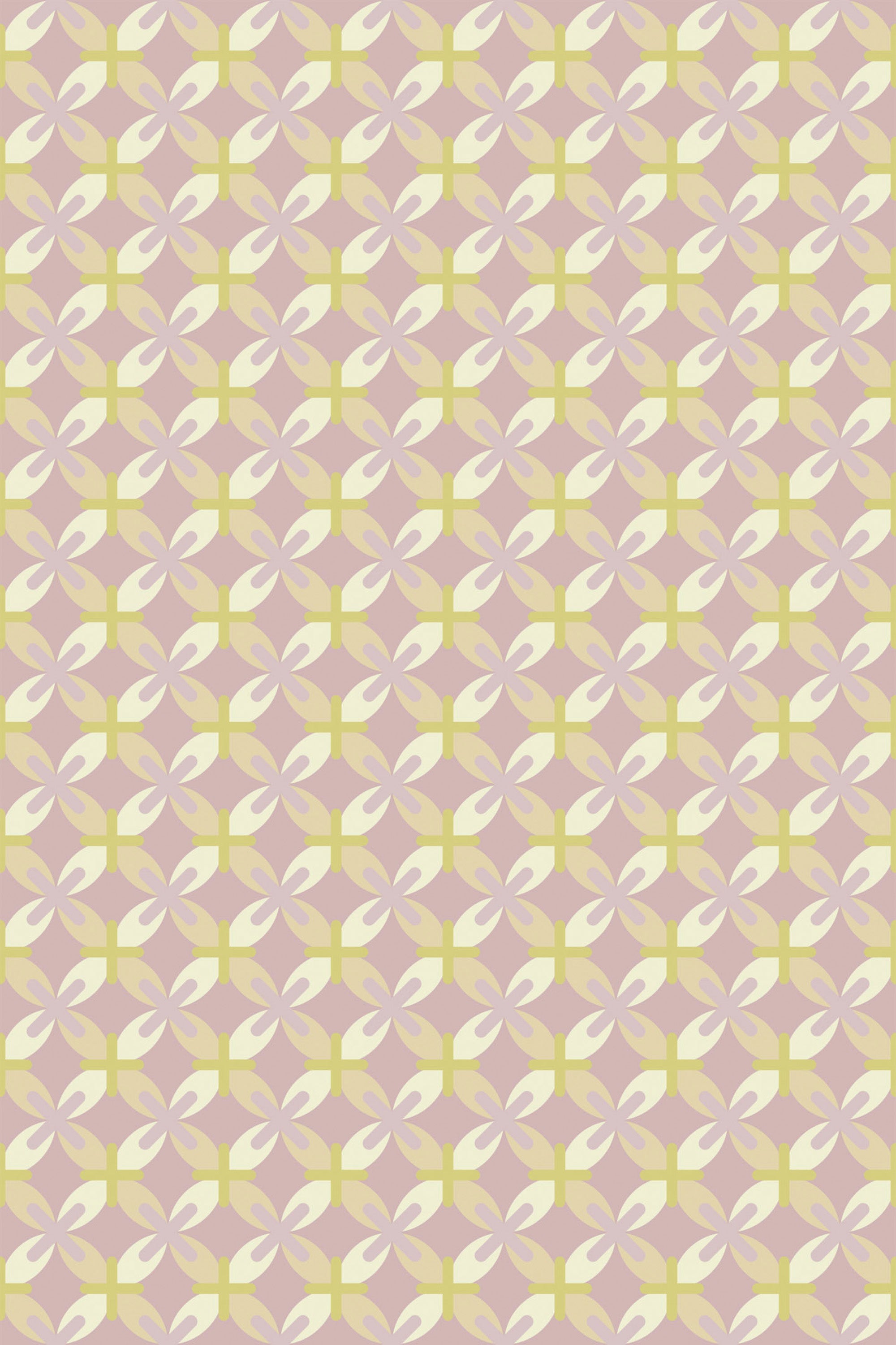 A seamless pattern of pastel-colored geometric shapes on a light background, forming a vintage-inspired design suitable for home decor as peel and stick removable wallpaper.