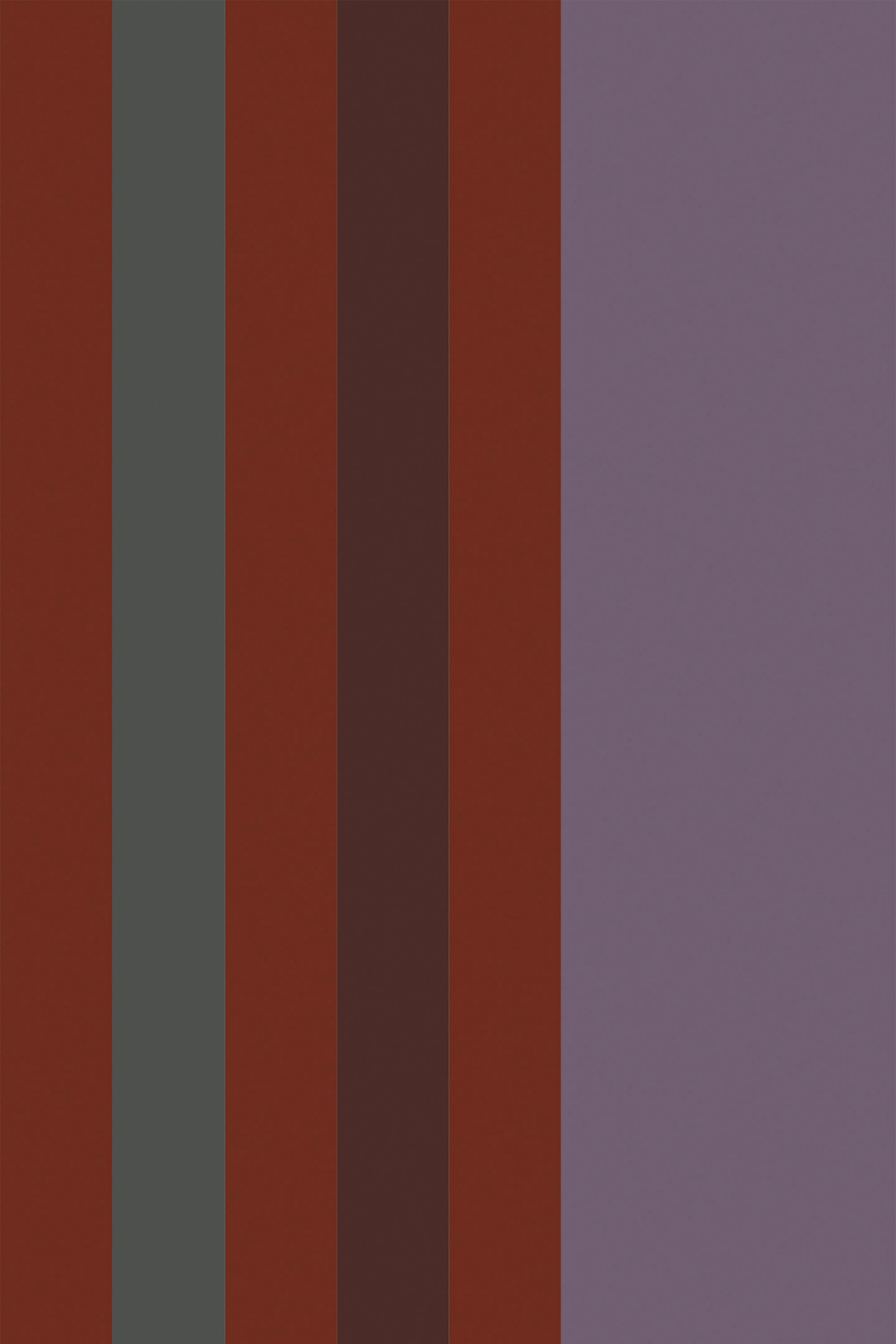 Vertical stripes in shades of maroon, grey, and purple on a wallpaper with a matte finish, known as Aesthetic Stripes, peel and stick removable wallpaper.