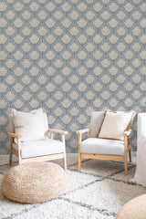 cozy living room soft armchairs pillows blue and beige botanical elegance by sara t wall decor