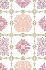 pink and white heritage tiles by sara t wallpaper pattern repeat