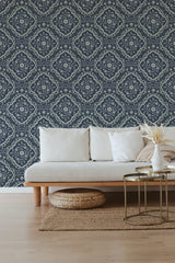 self stick wallpaper royal blue floral pattern by sara t pattern living room elegant sofa coffee table