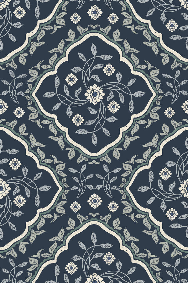Royal Blue Floral Pattern