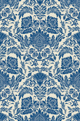 royal garden in blue by sara t wallpaper pattern repeat