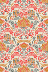 colorful red royal garden by sara t wallpaper pattern repeat