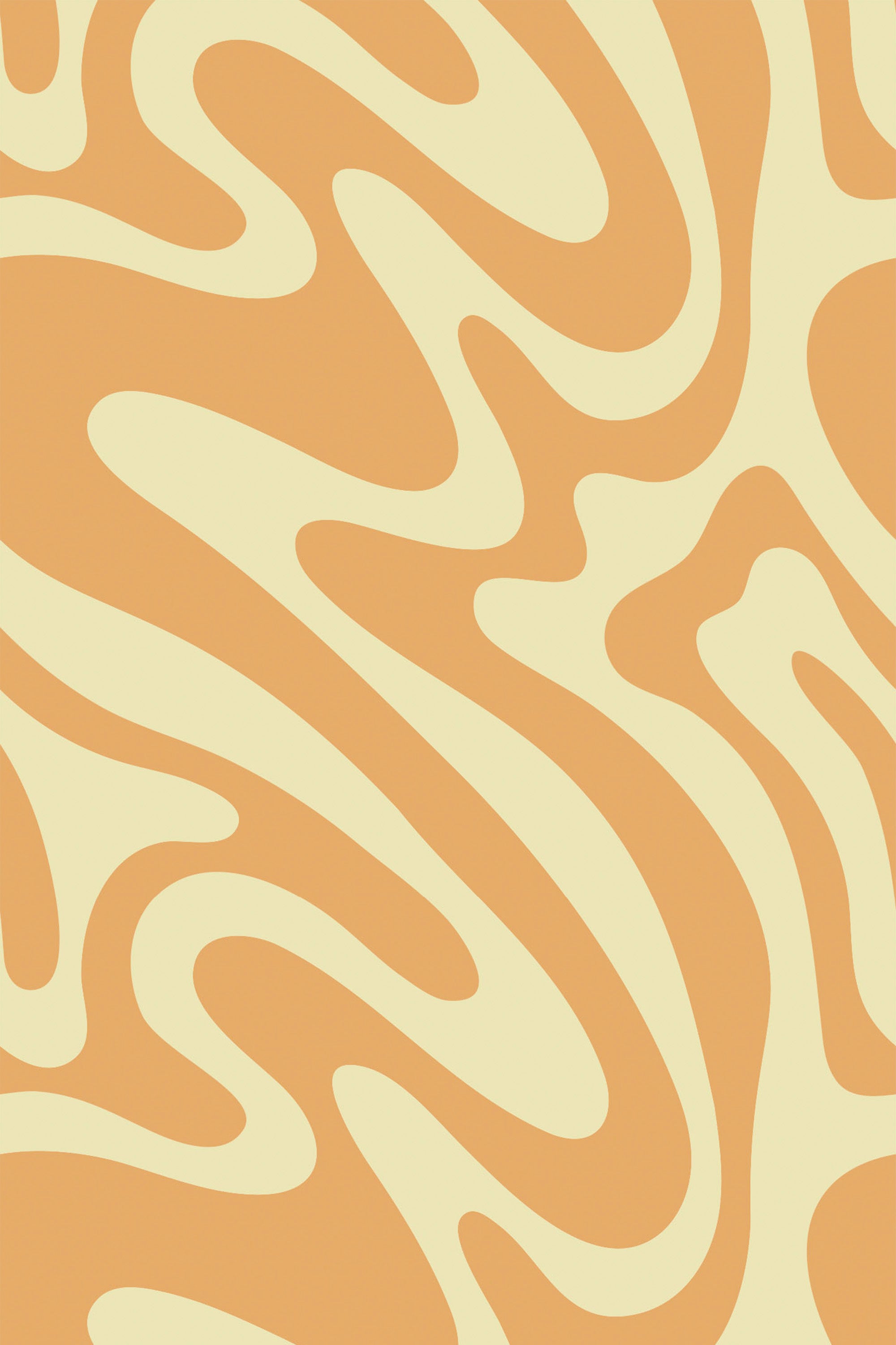 funky orange and yellow wallpaper pattern repeat