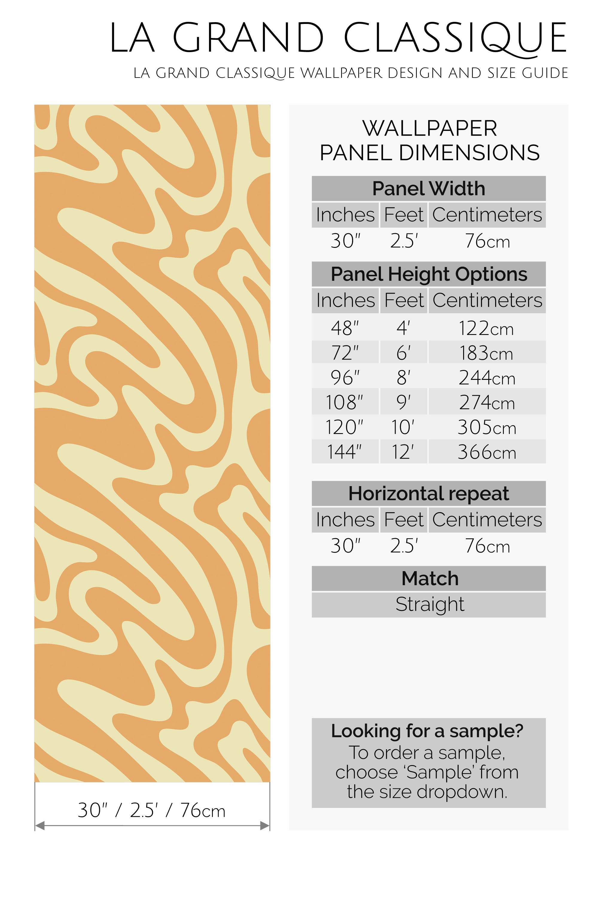 funky orange and yellow peel and stick wallpaper specifiation