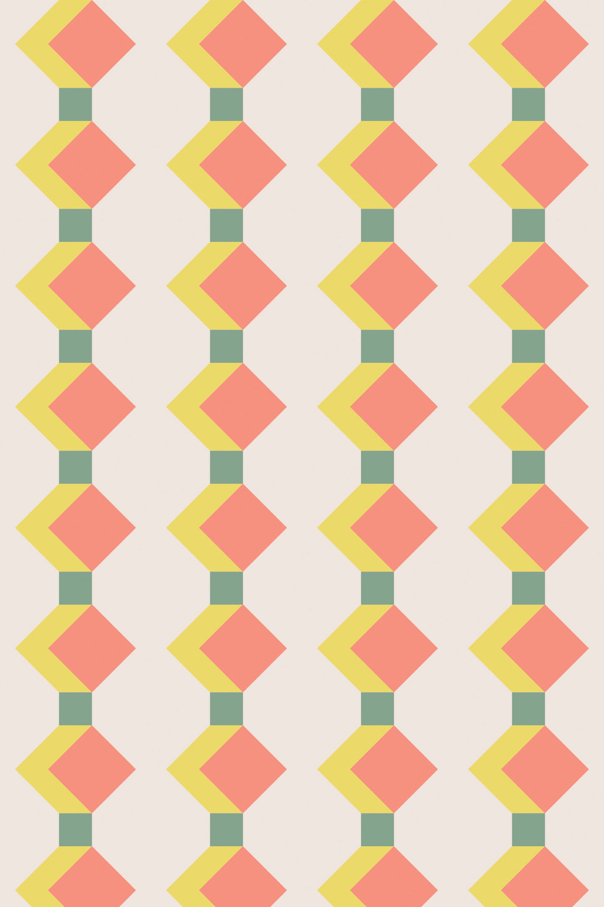 retro geometric orange and beige wallpaper pattern repeat