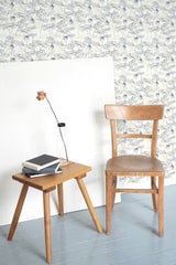 wooden table chair decorative plant blank canvas white lotus self adhesive wallpaper