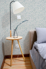 removable wallpaper tiny cottage flowers pattern bedroom accent wall simple interior
