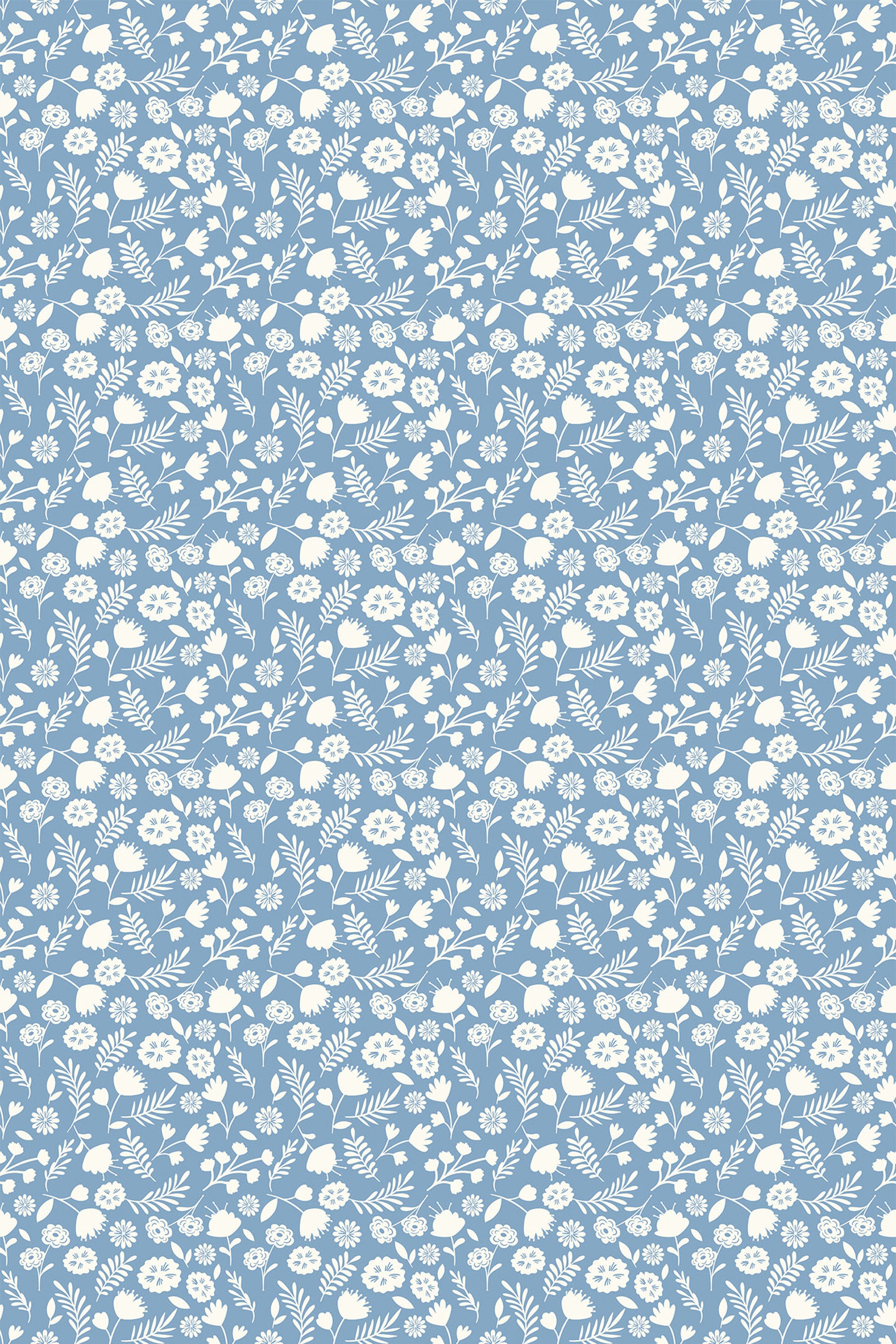 blue and white florals wallpaper pattern repeat
