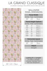 pink bouquets and bows peel and stick wallpaper specifiation