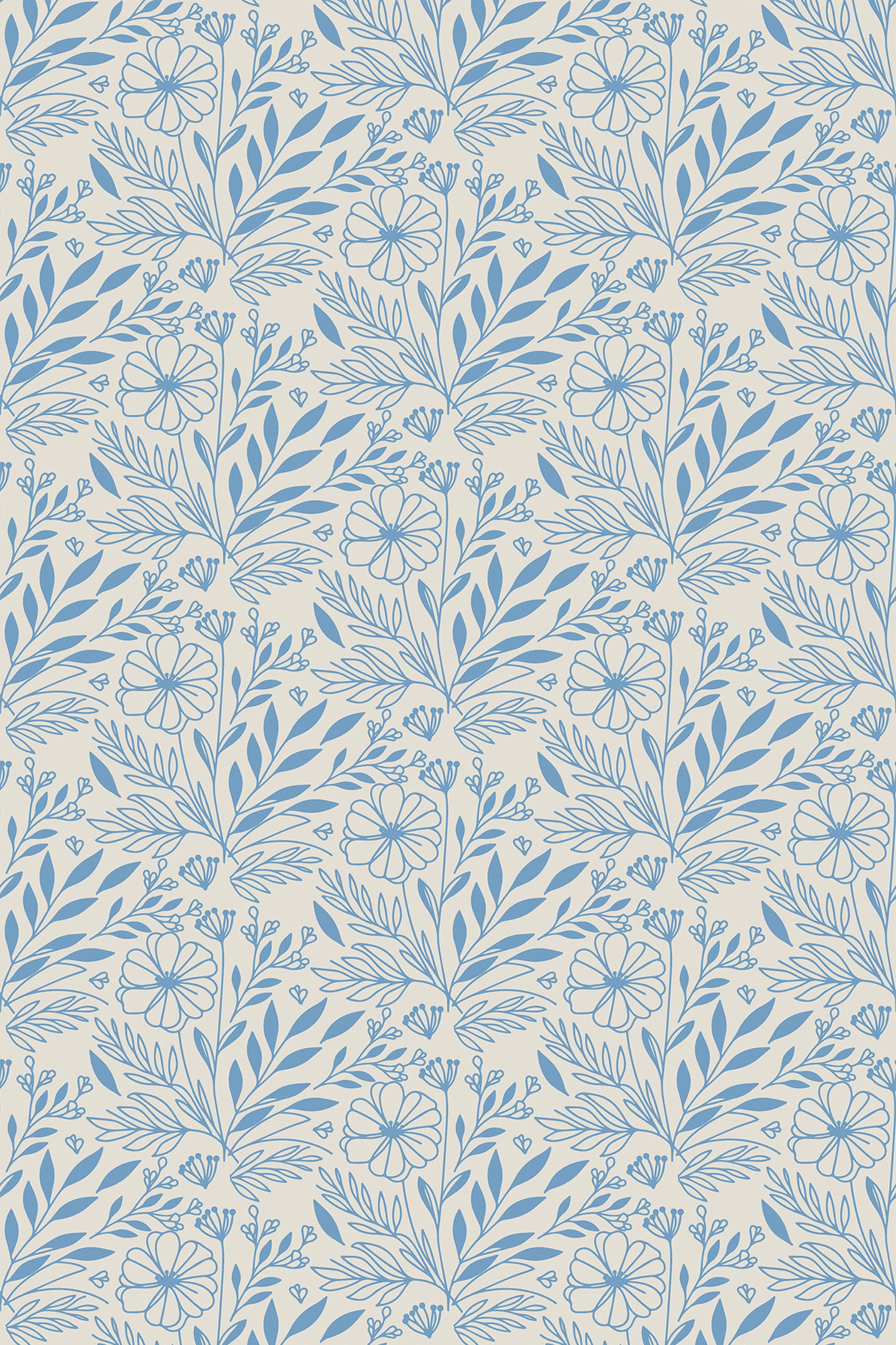 blue cottagecore wallpaper pattern repeat