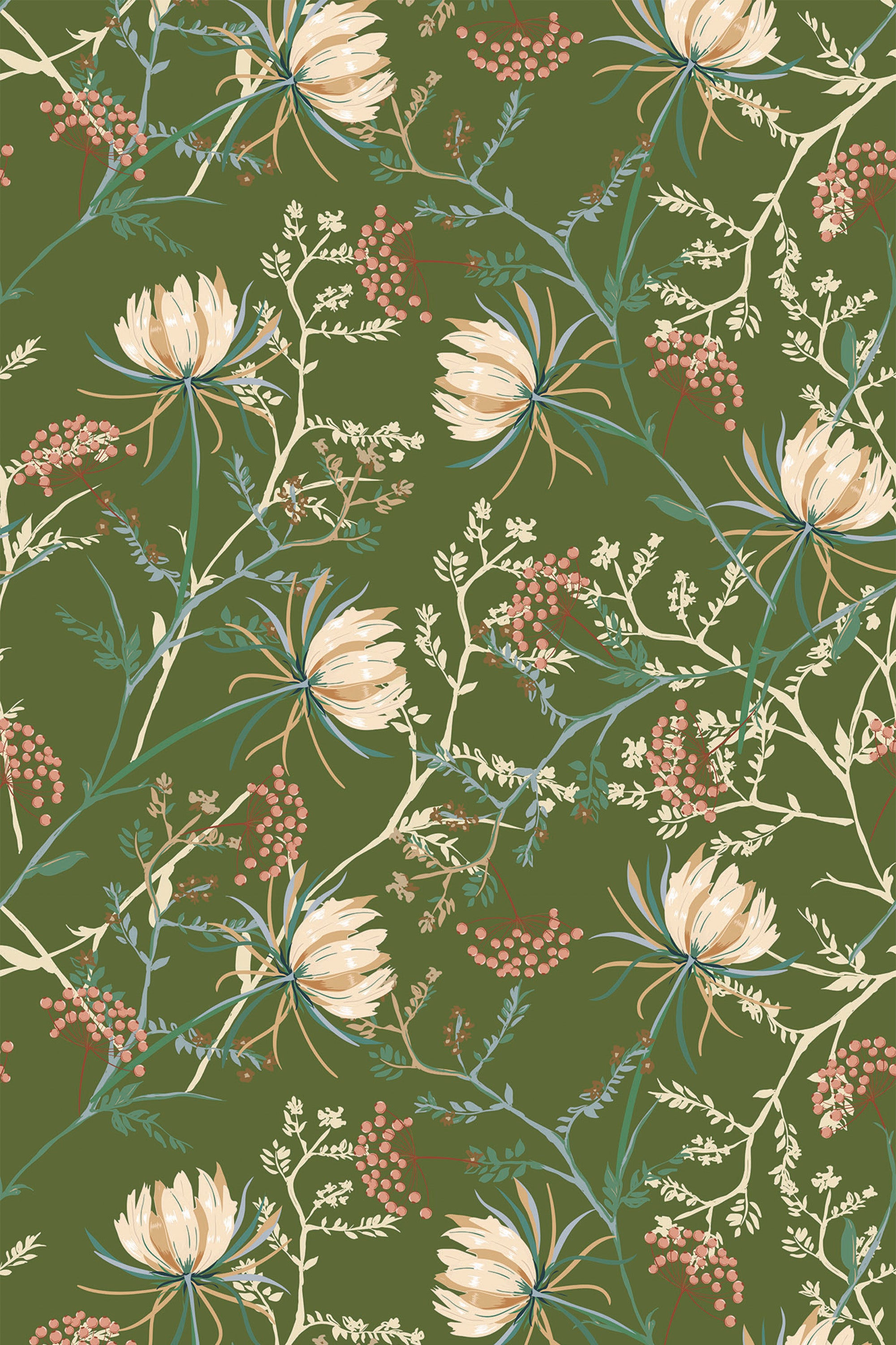 warm autumn floral wallpaper pattern repeat