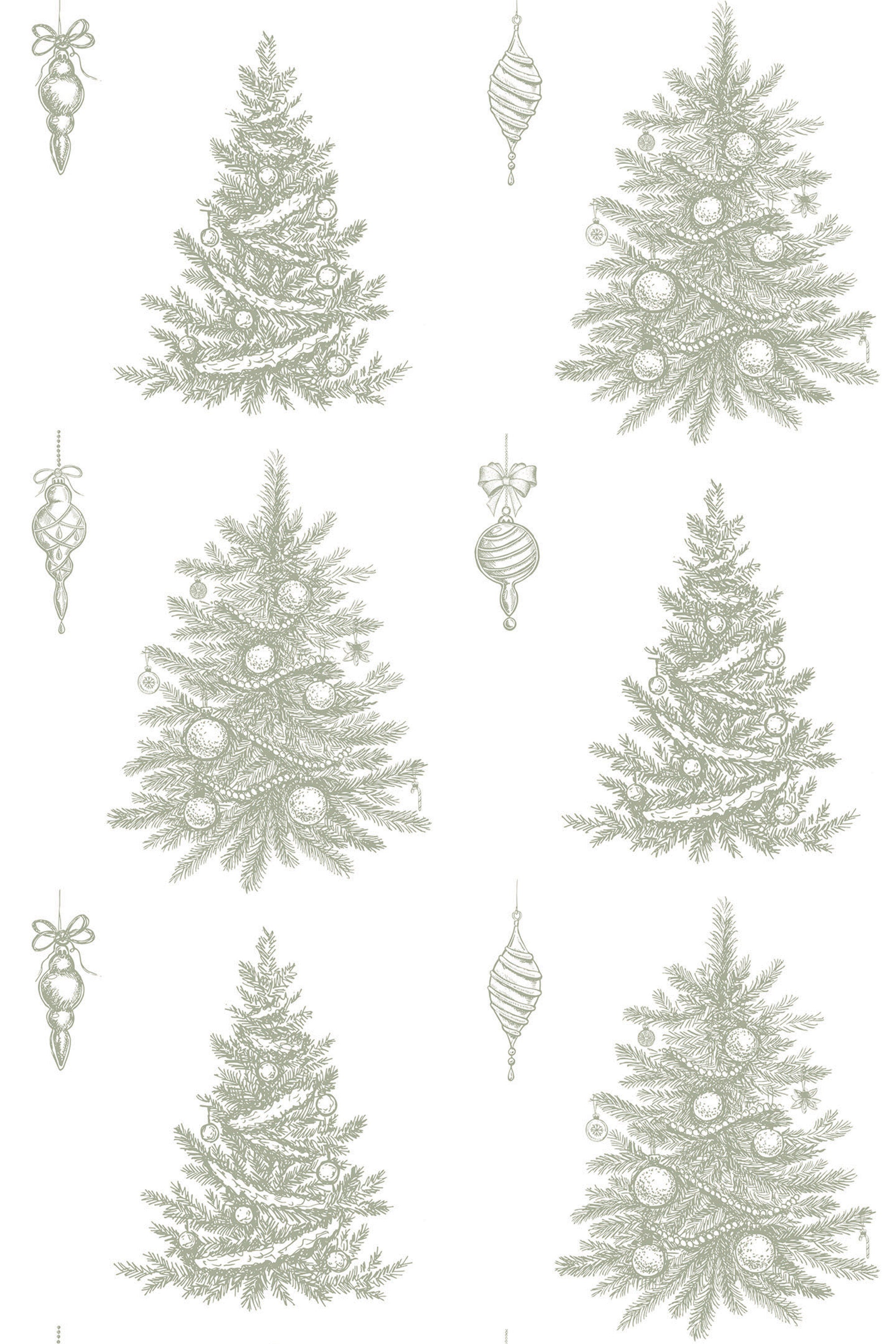 vintage christmas trees wallpaper pattern repeat