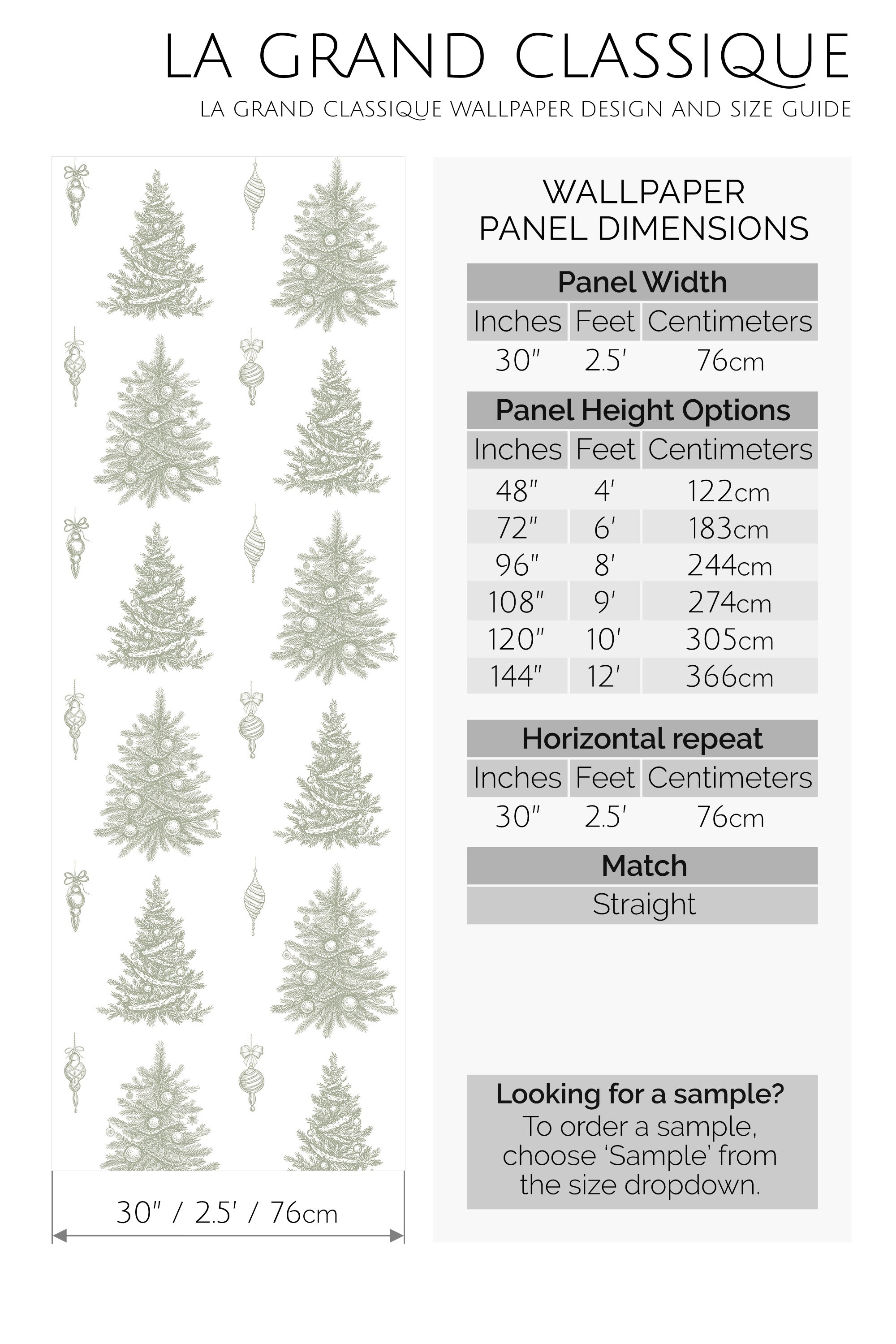 vintage christmas trees peel and stick wallpaper specifiation