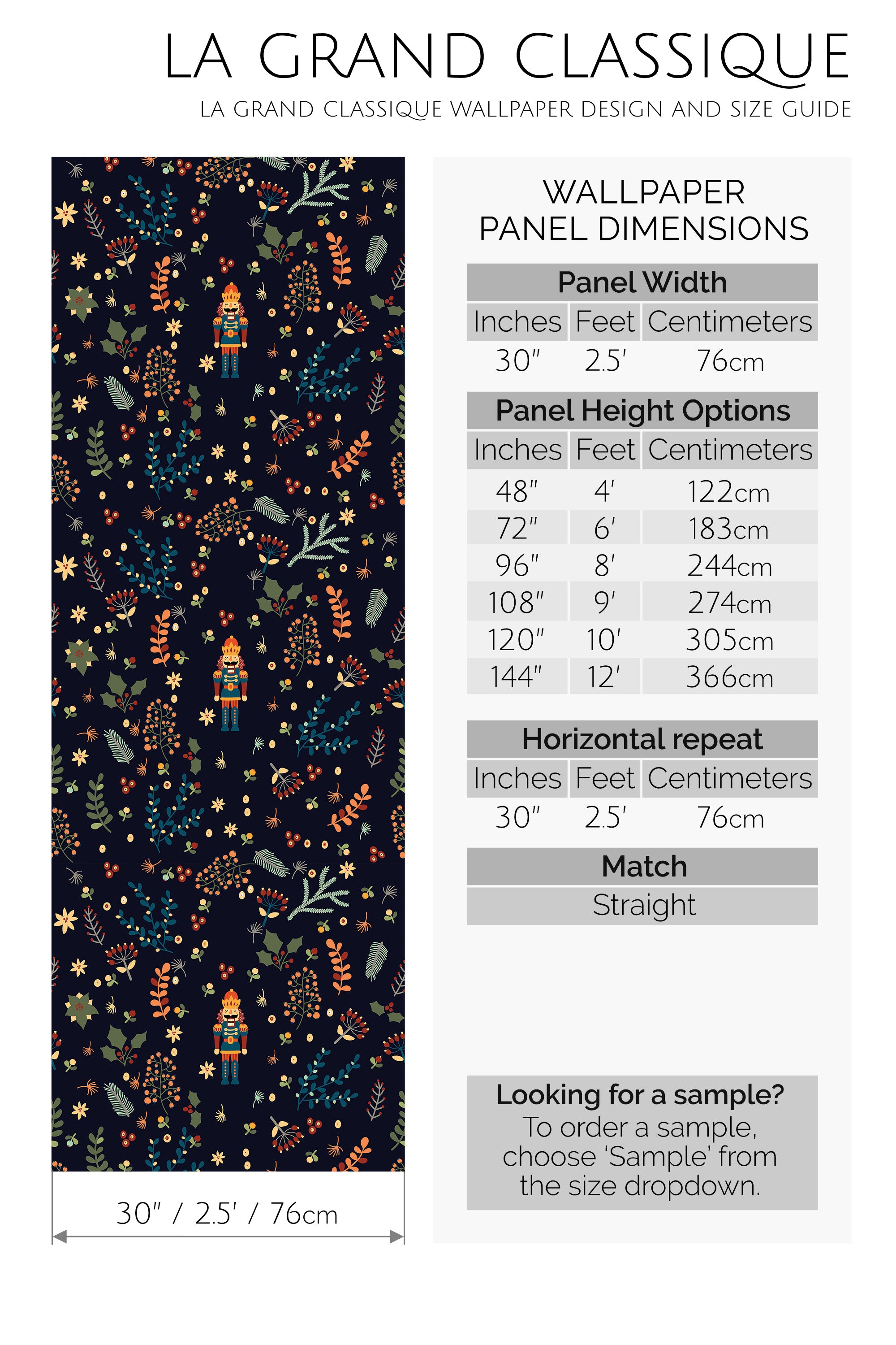 christmas nutcracker peel and stick wallpaper specifiation