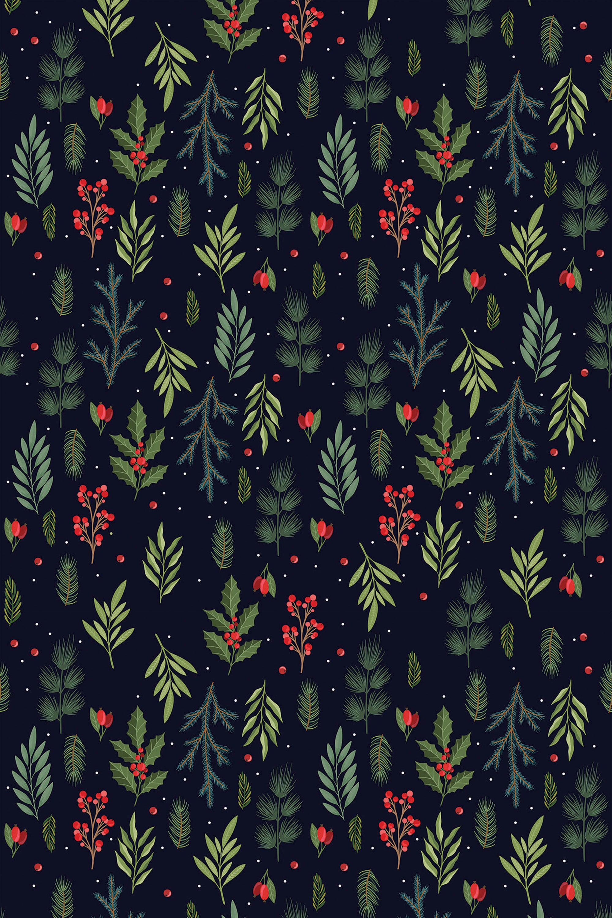 christmas leaves wallpaper pattern repeat