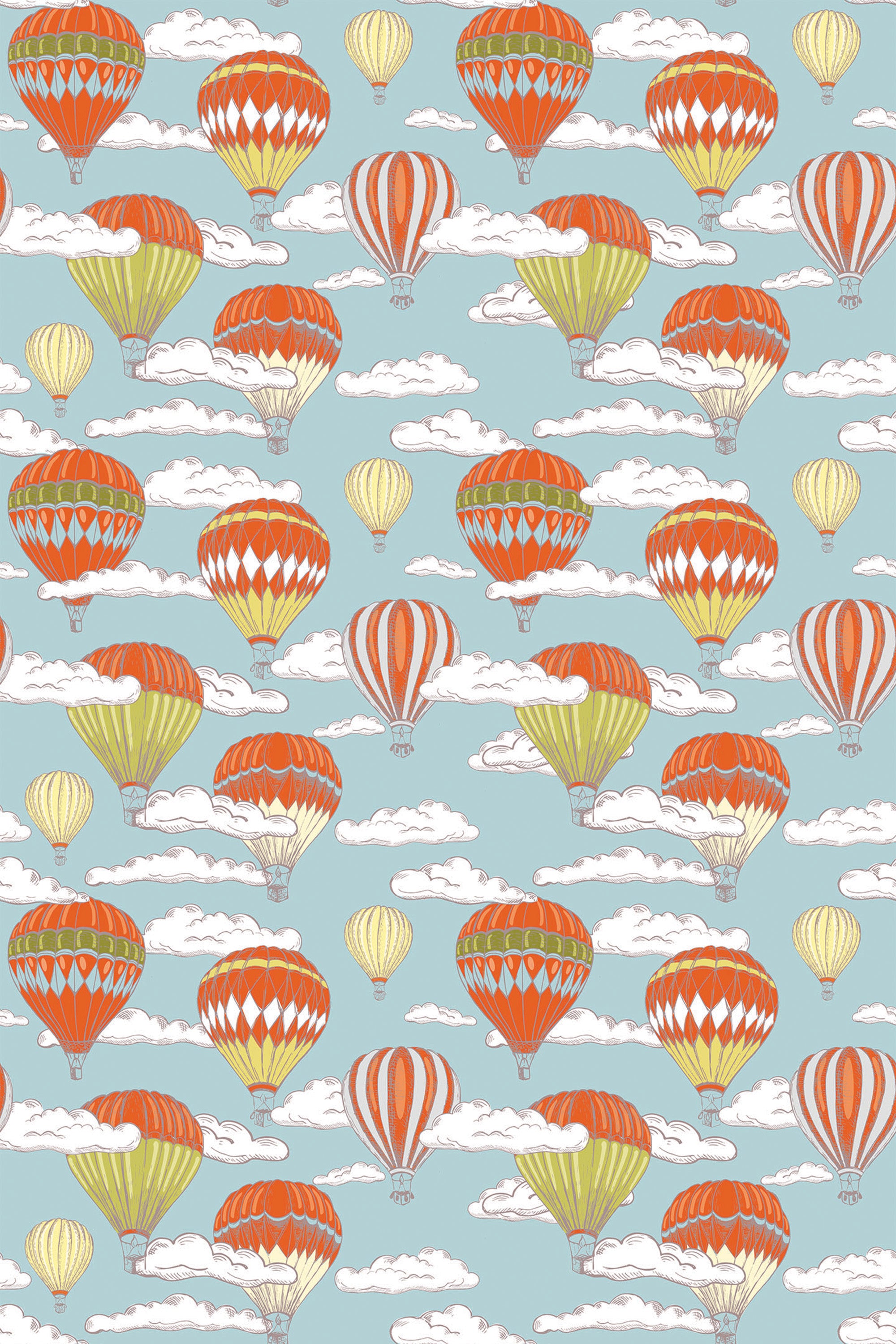 vintage hot air balloons wallpaper pattern repeat