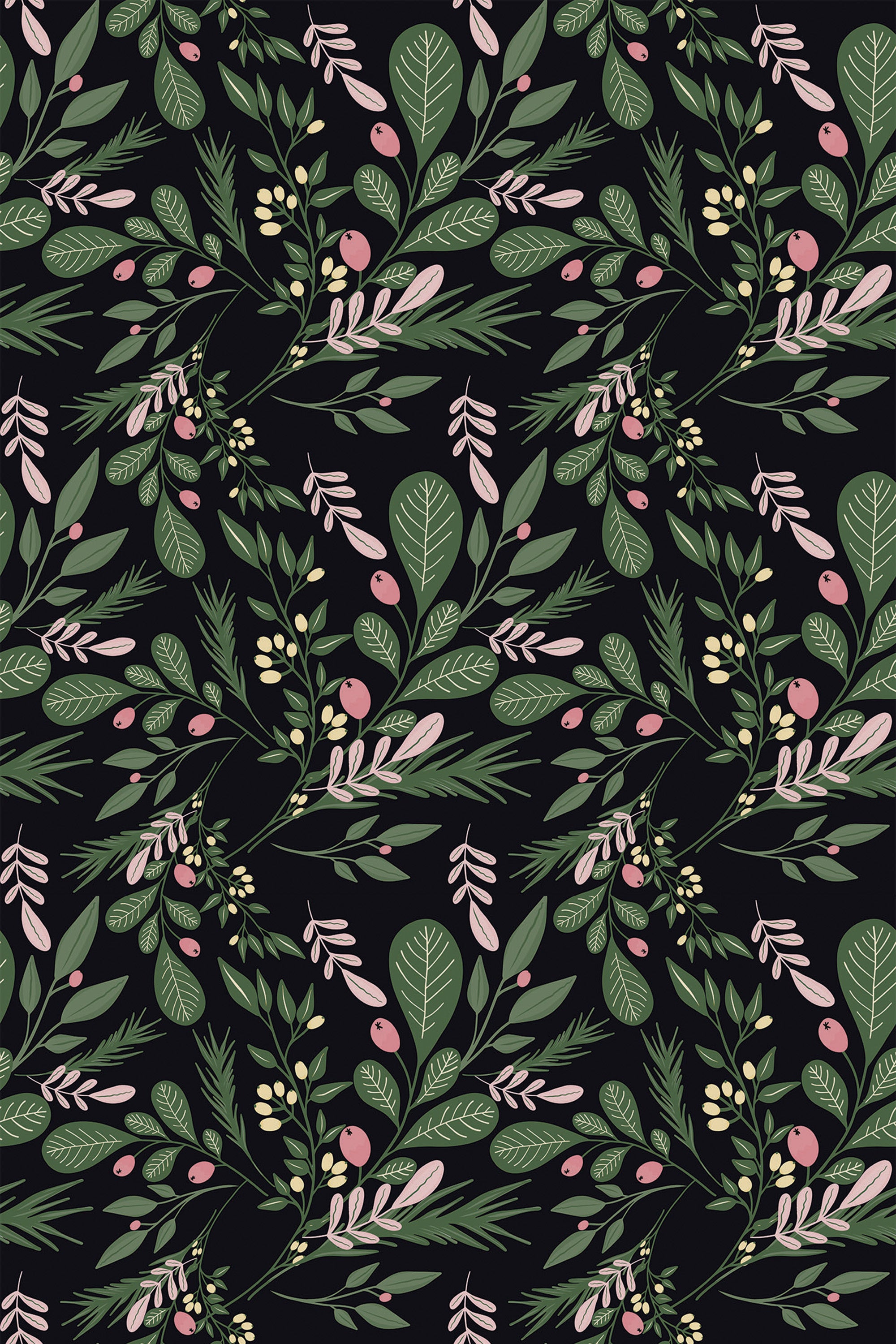 classic christmas leaves wallpaper pattern repeat