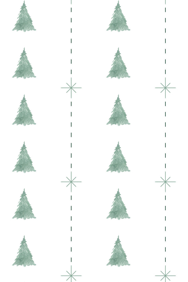 Watercolor Pine Trees Wallpaper