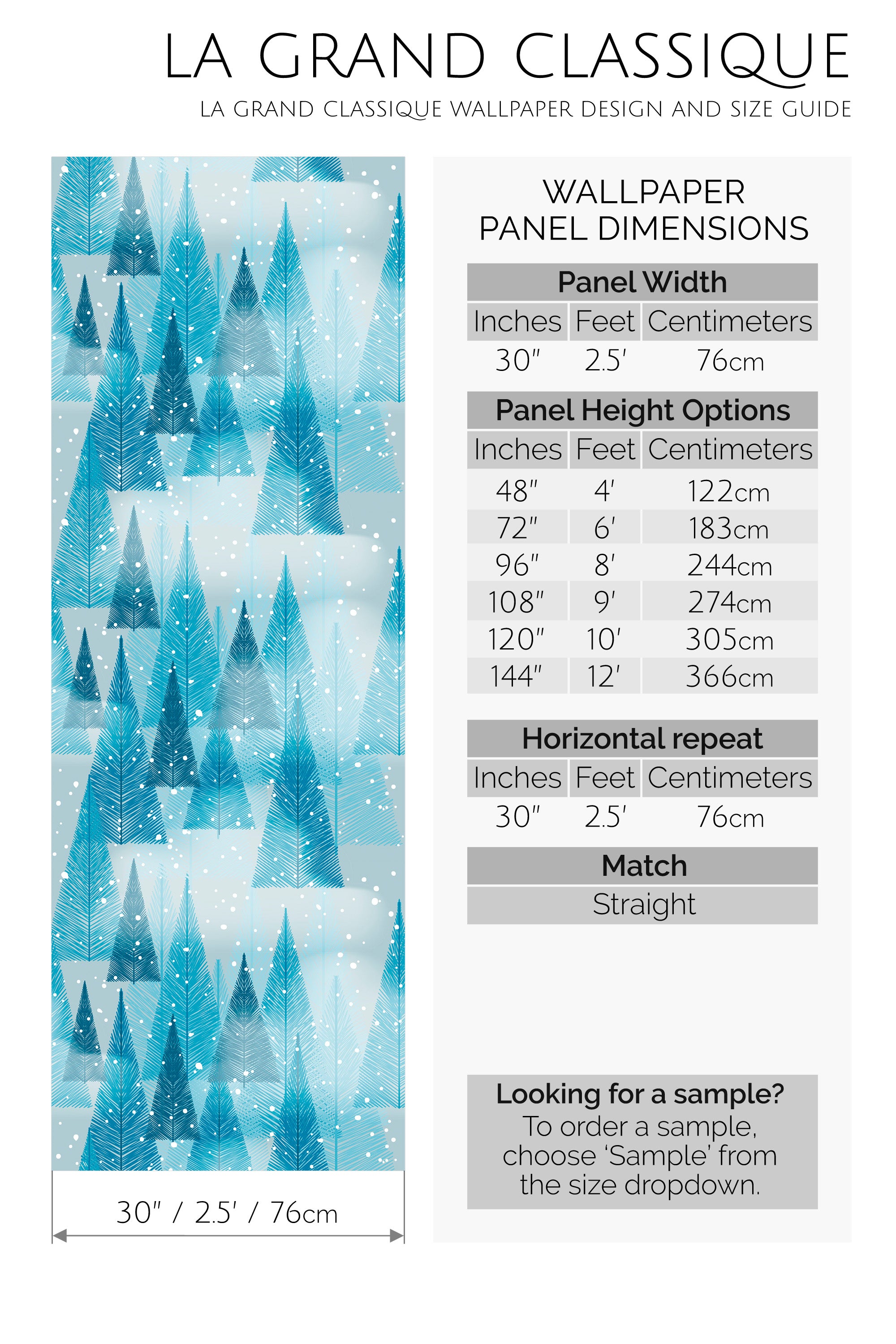winter forest peel and stick wallpaper specifiation