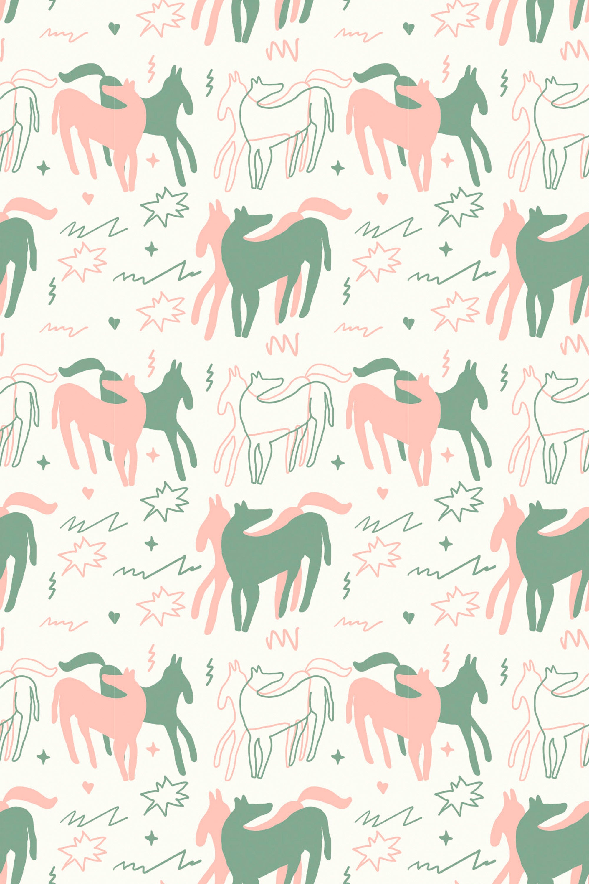 cute horses wallpaper pattern repeat