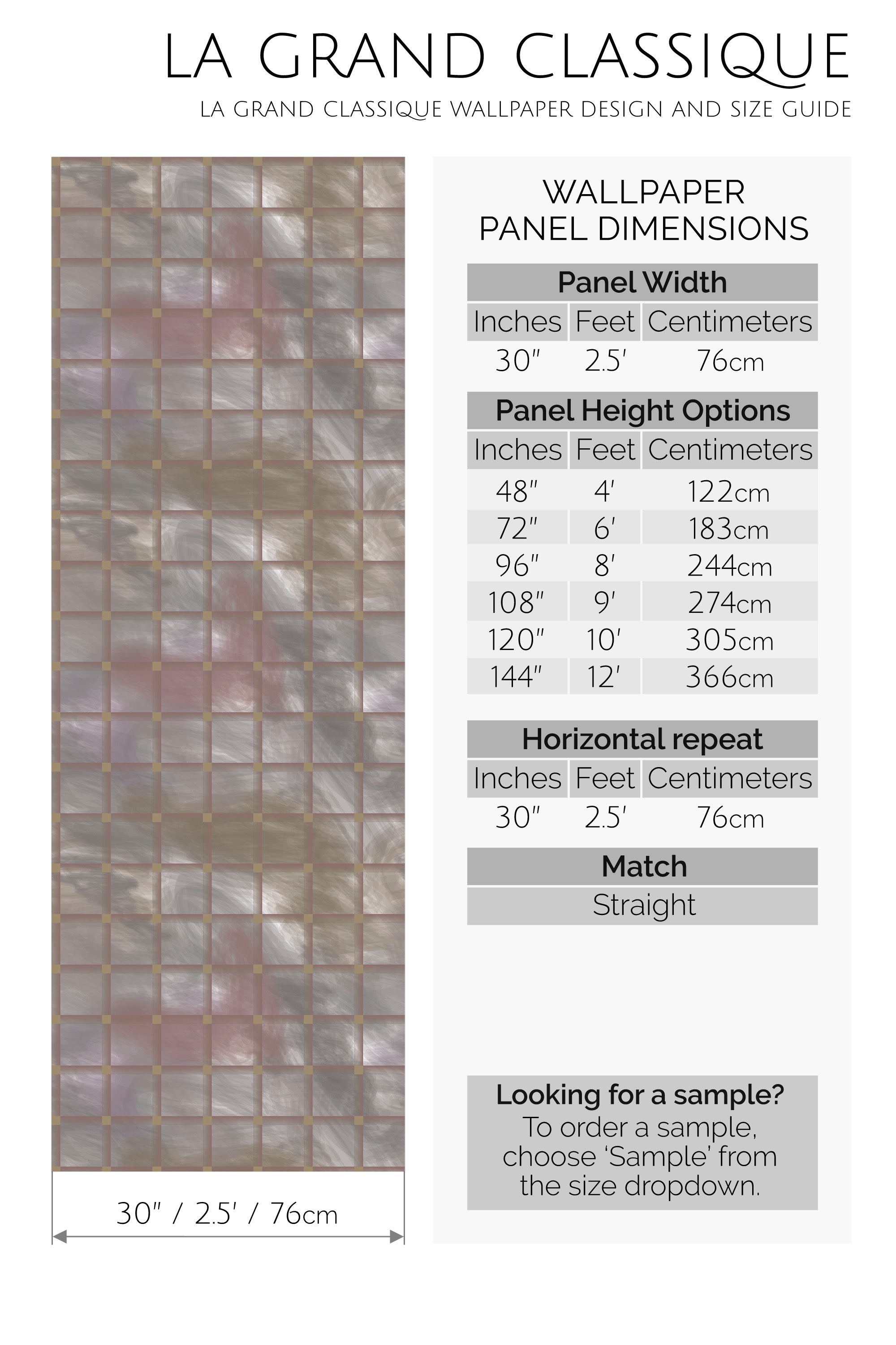 gray plaid peel and stick wallpaper specifiation