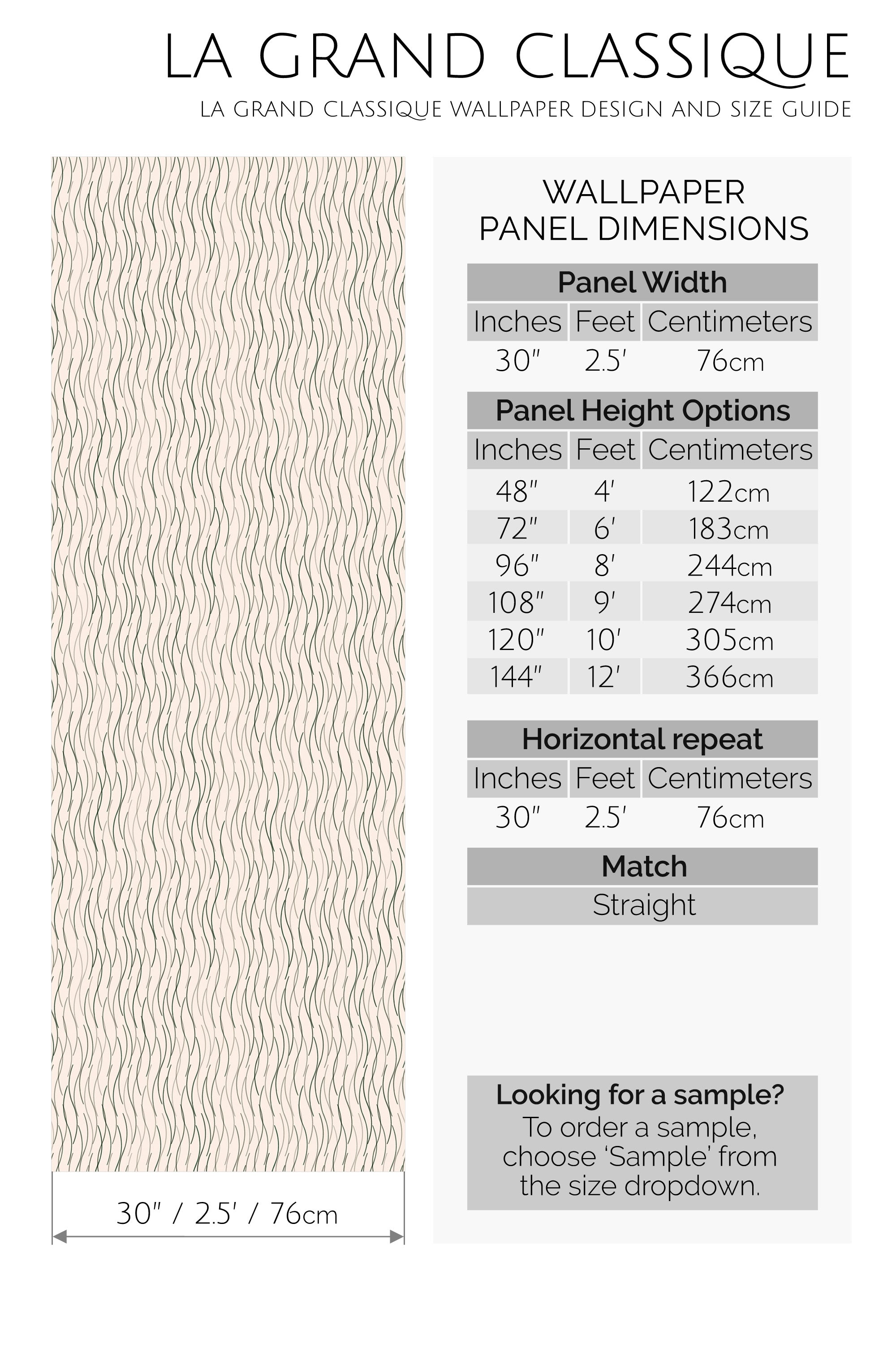japandi lines peel and stick wallpaper specifiation