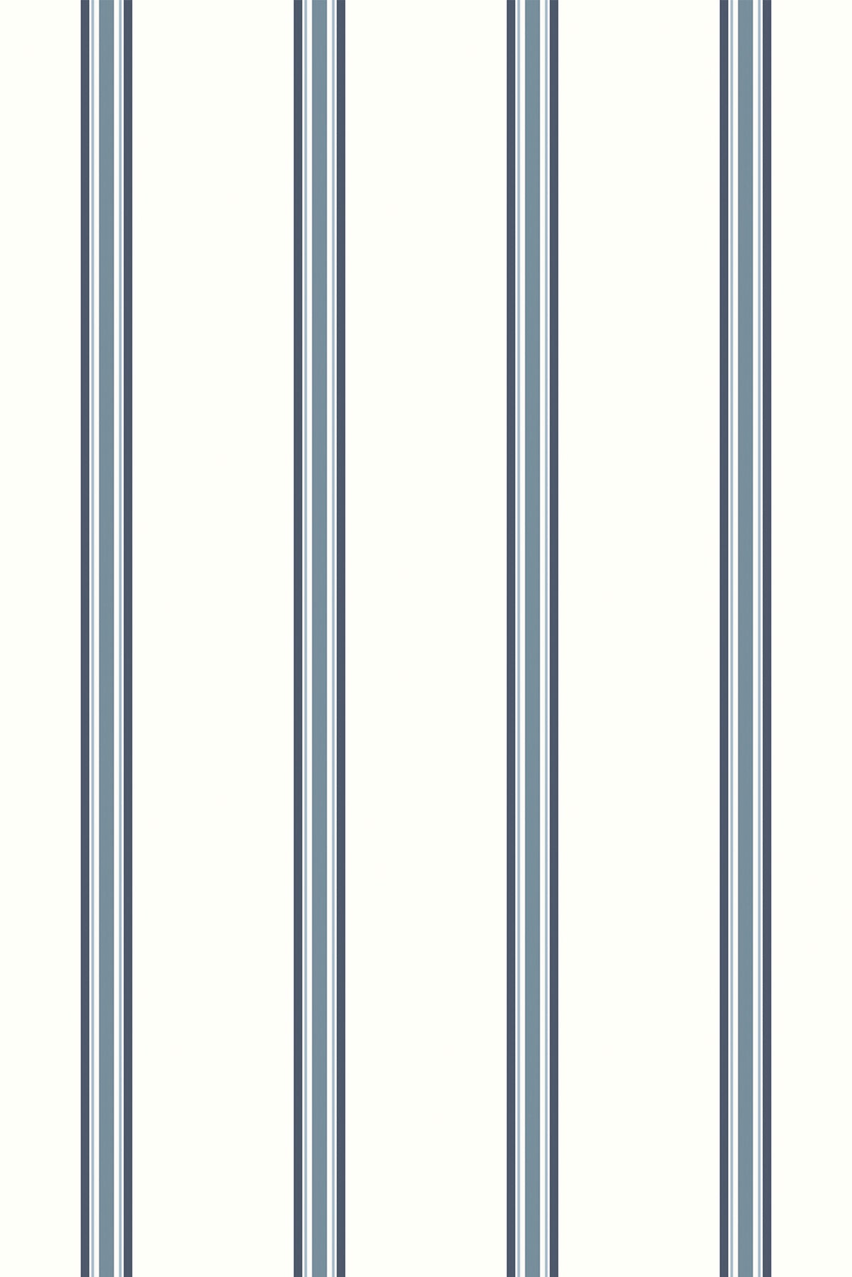 Classic Striped Columns removable wallpaper with vertical blue and navy stripes on a white background, evenly spaced repeat.
