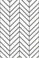A black-and-white herringbone pattern with alternating chevron stripes creating a distinct geometric design, perfect for modern or minimalist decor. Peel and stick removable wallpaper.