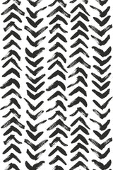 Black brush stroke arrows on a white background, arranged in vertical rows creating a repetitive pattern, peel and stick removable wallpaper.