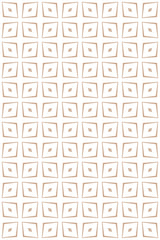 Repeating pattern of diamond-shaped geometric designs with subtle linework in a neutral color palette, forming a symmetrical and calming appearance. Peel and stick removable wallpaper.