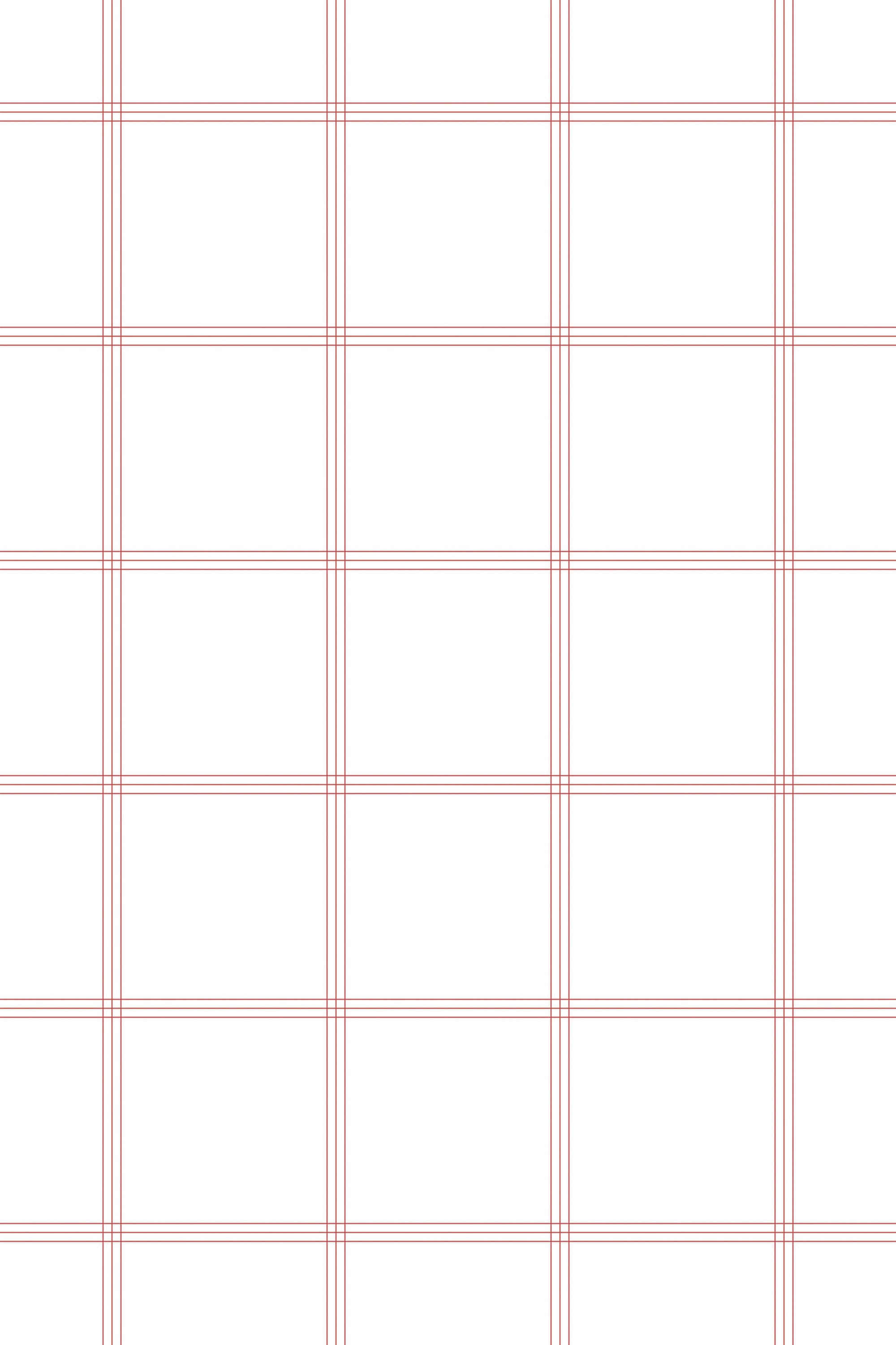 Red and white plaid pattern with evenly spaced thin red lines intersecting to form a grid on a white background, peel and stick removable wallpaper.