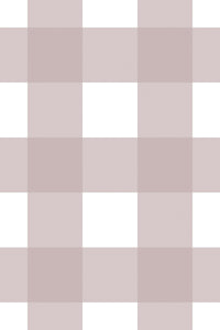 Plaid pattern wallpaper with alternating large squares in soft beige and white hues, creating a thick, checkered design. Ideal for home decor, peel and stick removable wallpaper.