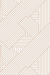A modern wallpaper with an abstract striped pattern featuring intersecting diagonal and vertical lines in beige on a white background, creating a geometric and sophisticated look. Peel and stick removable wallpaper.