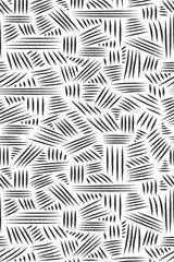Black abstract lines arranged in various directions on a white background, creating a dynamic, modern pattern of short, sharp strokes. Peel and stick removable wallpaper.
