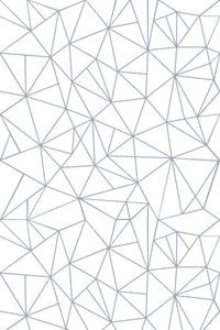 Geometric pattern with intersecting thin gray lines forming a complex network of irregular polygons on a white background, creating a modern mosaic effect. Peel and stick removable wallpaper.