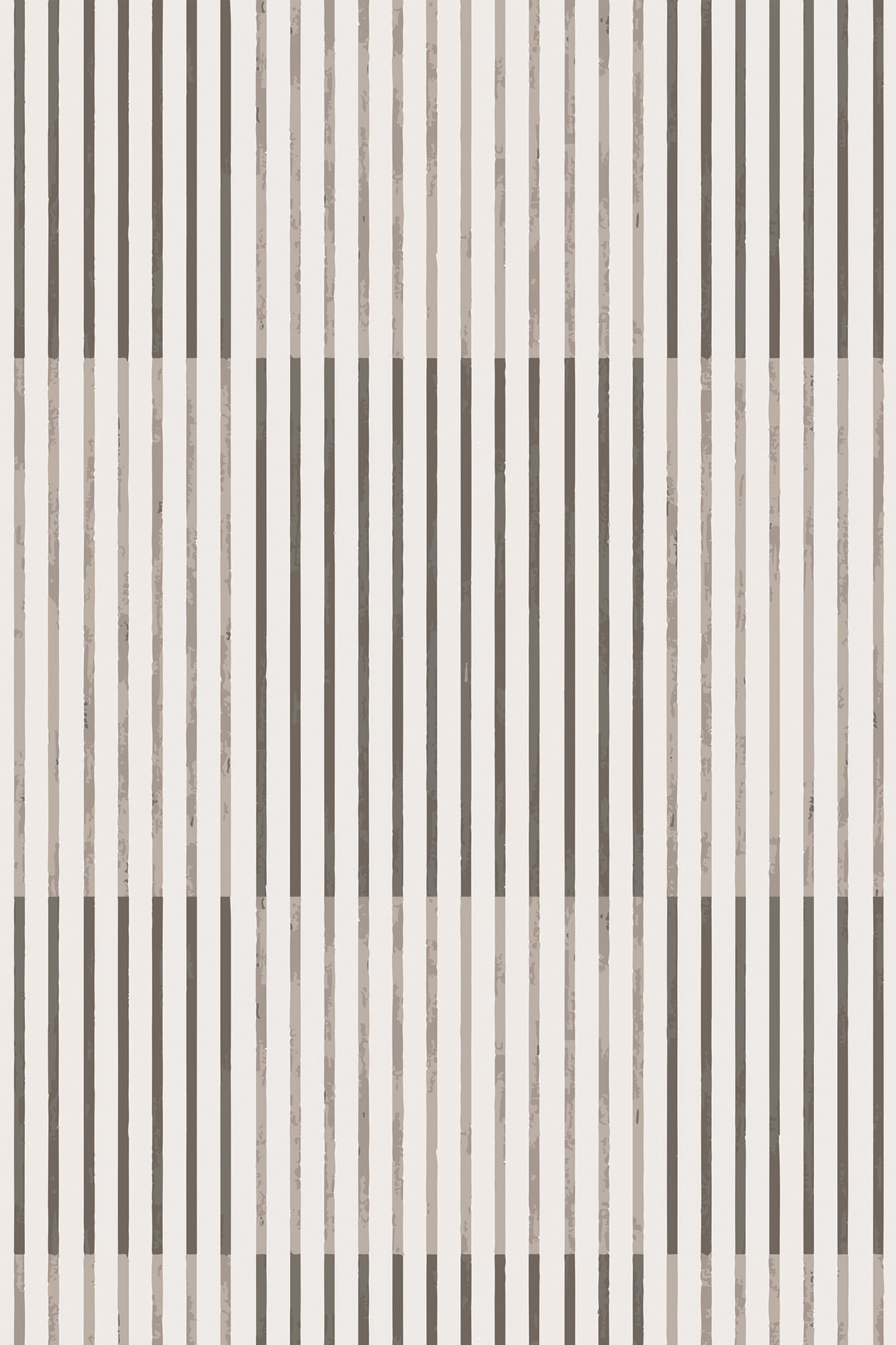 Vertical and horizontal stripes intersect to create a grid pattern in varying neutral tones of beige, black, and gray. The design has a minimalist, modern aesthetic with a rhythmic and structured appearance. This is peel and stick removable wallpaper.