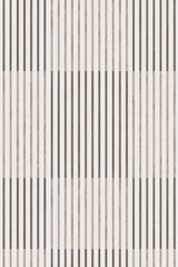 Vertical and horizontal stripes intersect to create a grid pattern in varying neutral tones of beige, black, and gray. The design has a minimalist, modern aesthetic with a rhythmic and structured appearance. This is peel and stick removable wallpaper.
