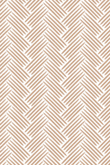 A repeating Brush herringbone pattern with diagonal brushstroke lines in warm brown on a white background, forming a chevron-like design. Peel and stick removable wallpaper.