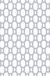 A repeating pattern of interlocking octagons and squares in gray lines on a white background, with a minimalist and modern farmhouse geometric design, peel and stick removable wallpaper.