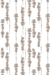 Abstract tree design with vertical lines and soft, cloud-like clusters in neutral tones on a white background, peel and stick removable wallpaper.