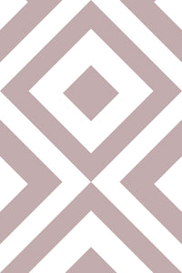 Geometric square pattern with a repetitive design of layered squares, alternating beige and white. Peel and stick removable wallpaper.
