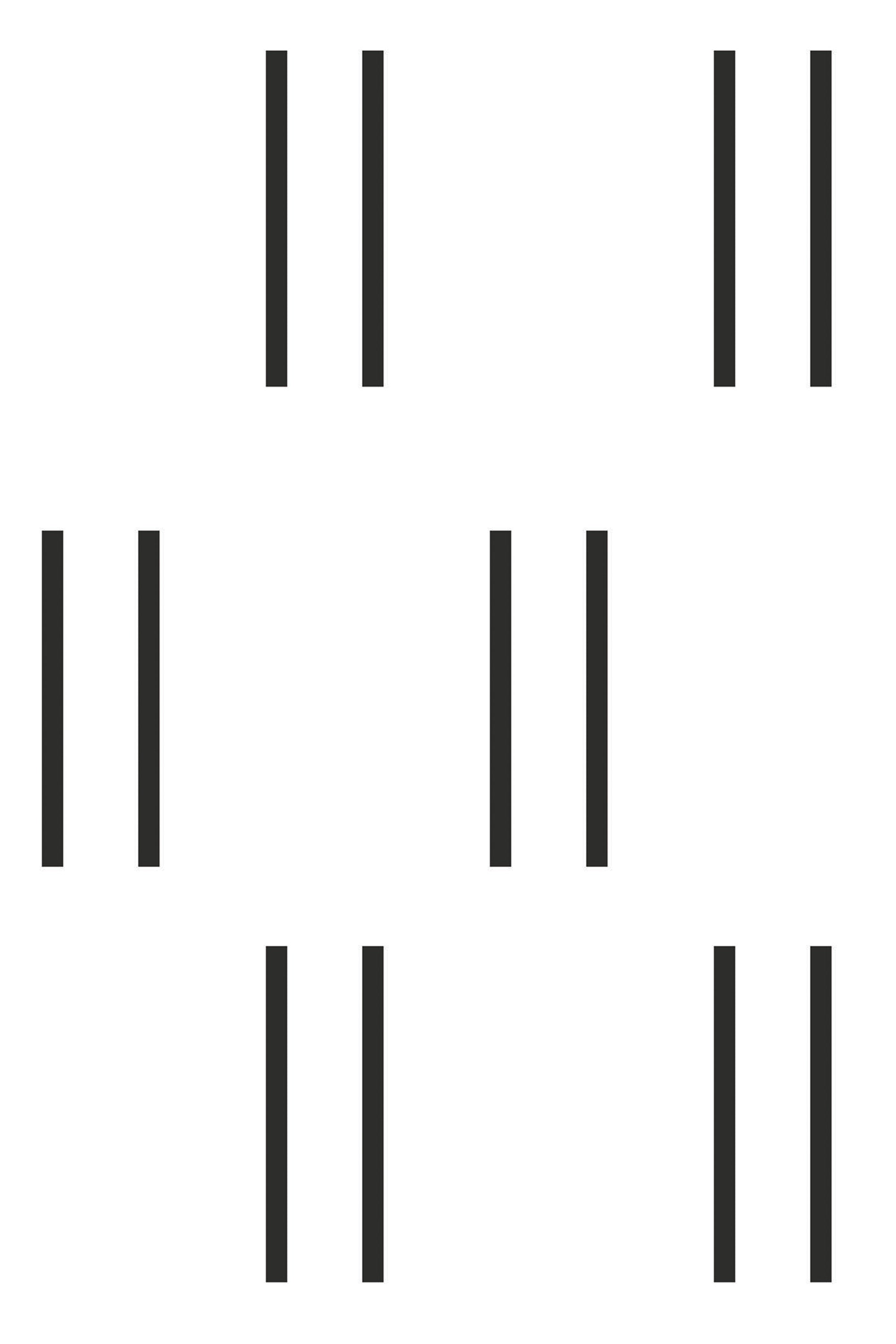 Vertical black stripes on a white background forming a simple, elegant pattern, peel and stick removable wallpaper.