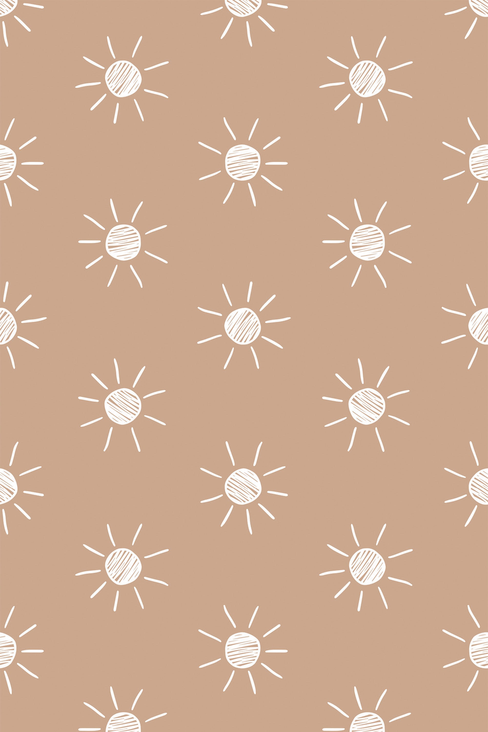 Boho sun pattern wallpaper.