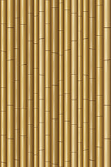 A repeating pattern of vertical bamboo stalks in shades of golden yellow with natural-looking texture and joints, peel and stick removable wallpaper.