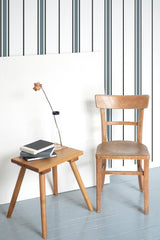 Self-adhesive wallpaper with a fabric stripe design, featuring alternating dark and light vertical stripes that create a modern and clean look.