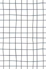 Thin black lines create an uneven grid pattern on a white background. The grid lines appear slightly wavy and irregular, giving the design a hand-drawn, organic feel. Peel and stick removable wallpaper.